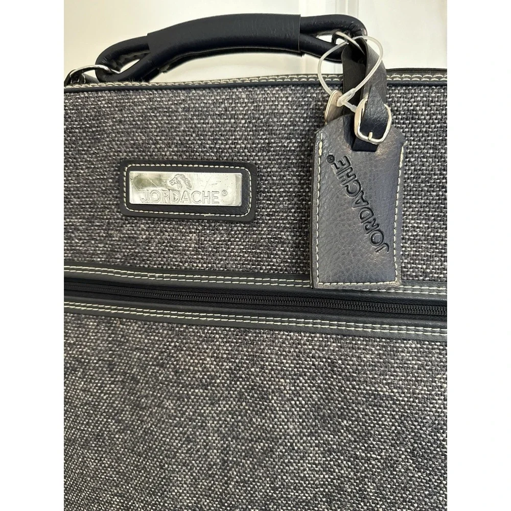 Vintage Jordache Garment Bag Suit‎ Carrier Travel Bag W/ Key Strap Tag Gray